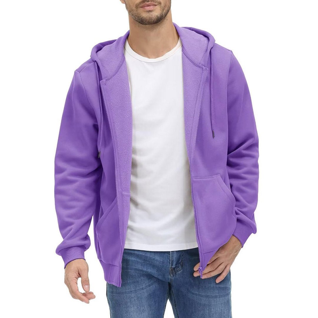 TACVASEN Light Purple Men's Full Zip - Up Casual Active Hoodie