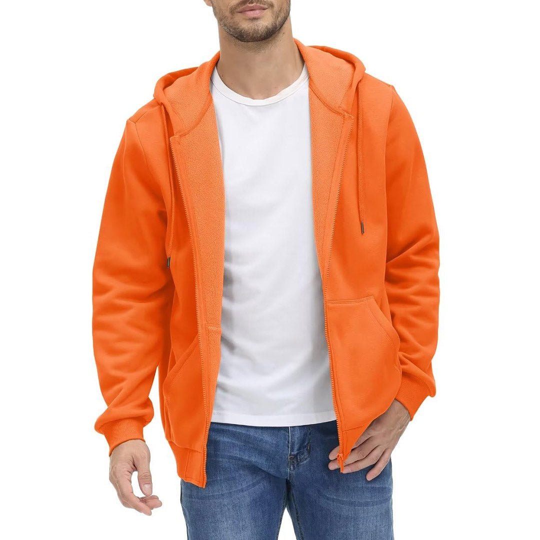 TACVASEN Orange Men's Full Zip - Up Casual Active Hoodie
