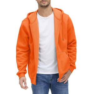 TACVASEN Orange Men's Full Zip - Up Casual Active Hoodie