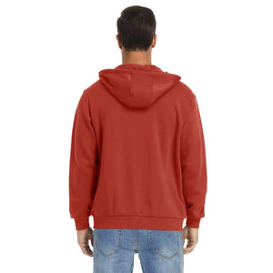 TACVASEN Orange Red Men's Full Zip - Up Casual Active Hoodie