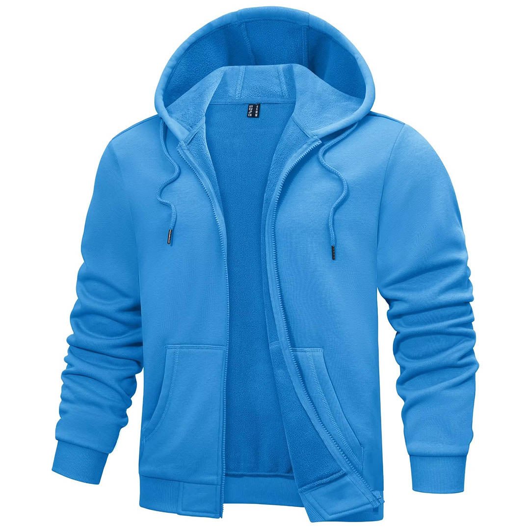 TACVASEN Ice Blue Men's Full Zip - Up Casual Active Hoodie