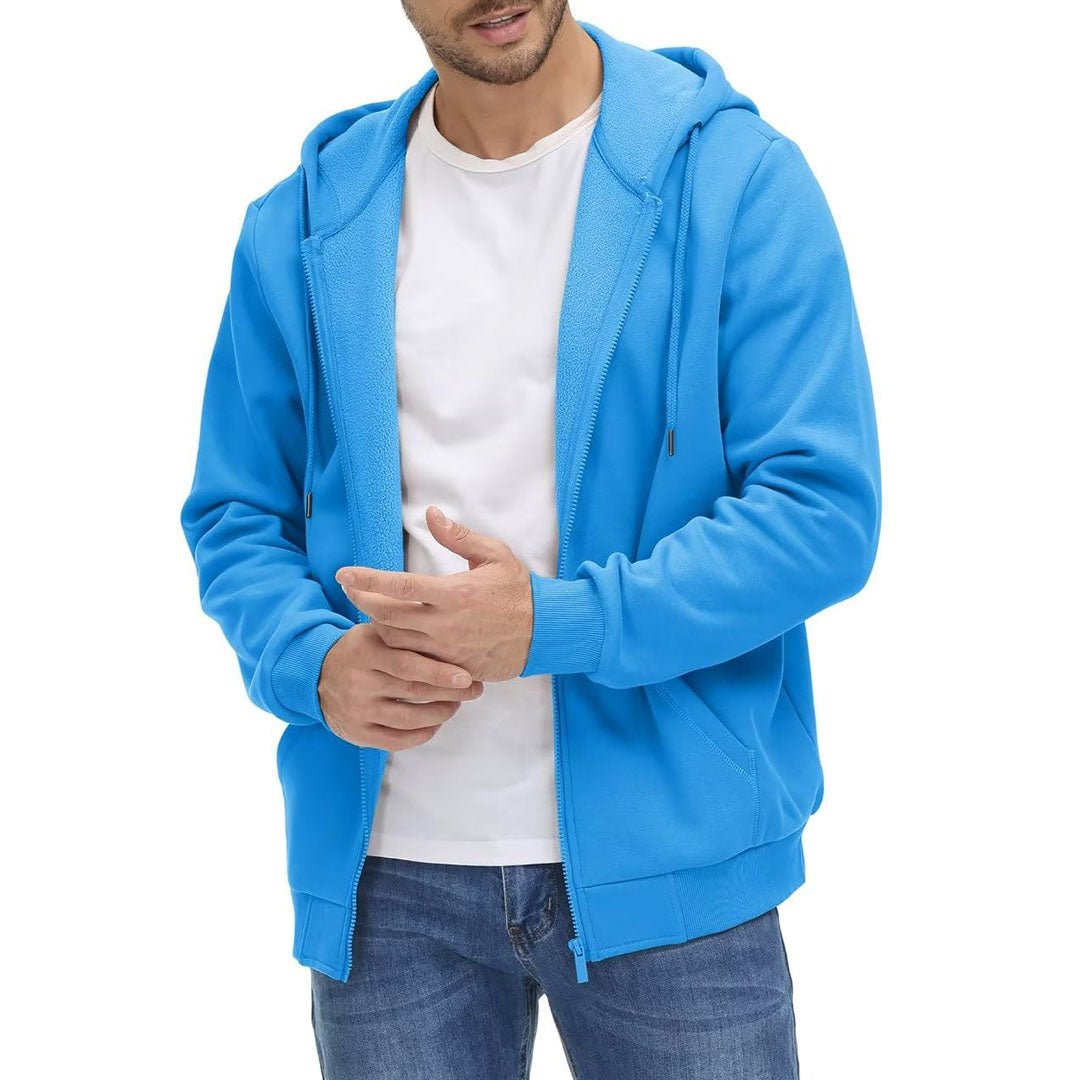 TACVASEN Ice Blue Men's Full Zip - Up Casual Active Hoodie