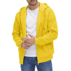 TACVASEN Yellow Men's Full Zip - Up Casual Active Hoodie