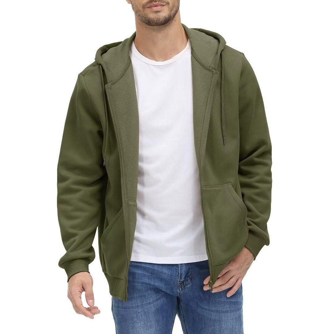 TACVASEN Army Green Men's Full Zip - Up Casual Active Hoodie