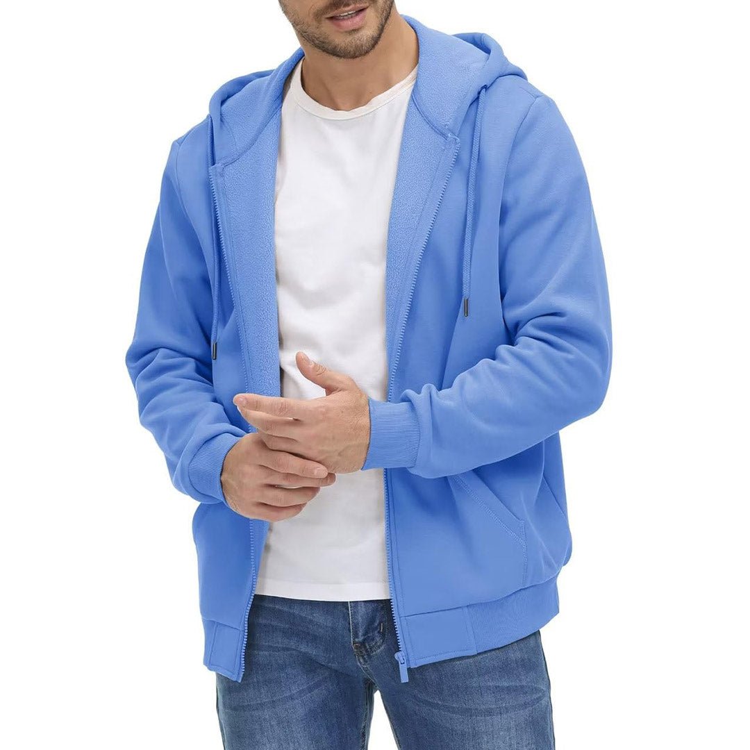 TACVASEN Light Blue Men's Full Zip - Up Casual Active Hoodie