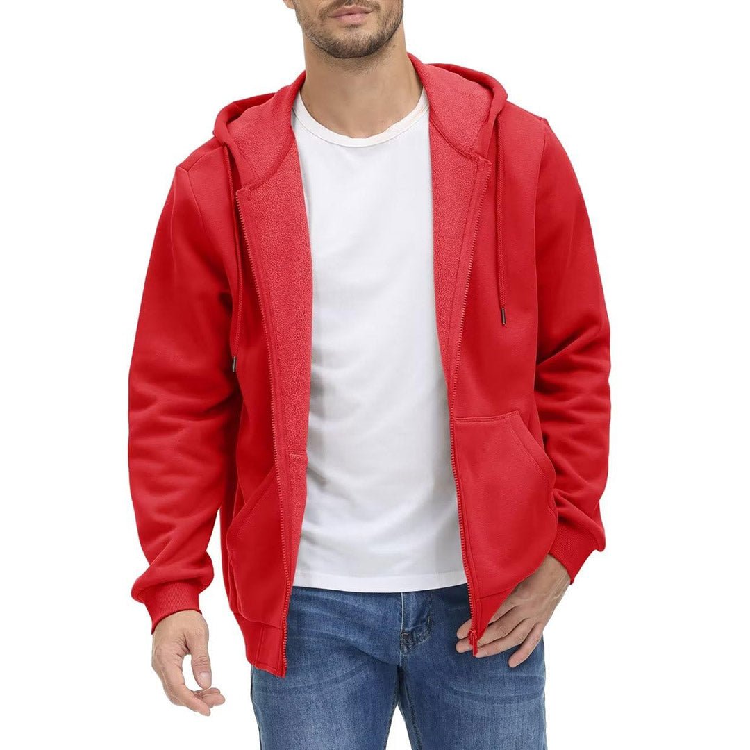 TACVASEN Orange Red Men's Full Zip - Up Casual Active Hoodie