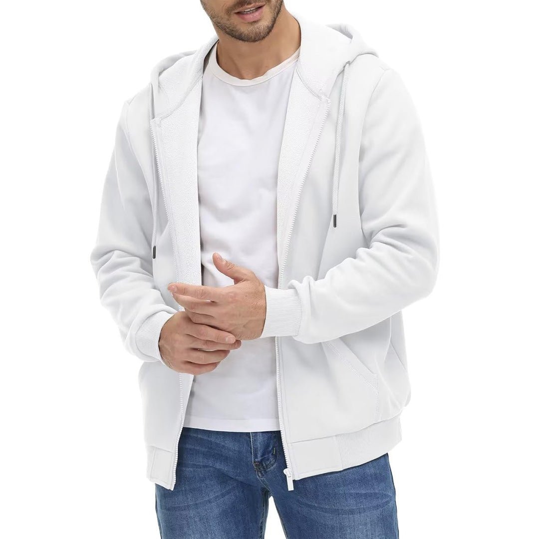 TACVASEN White Men's Full Zip - Up Casual Active Hoodie