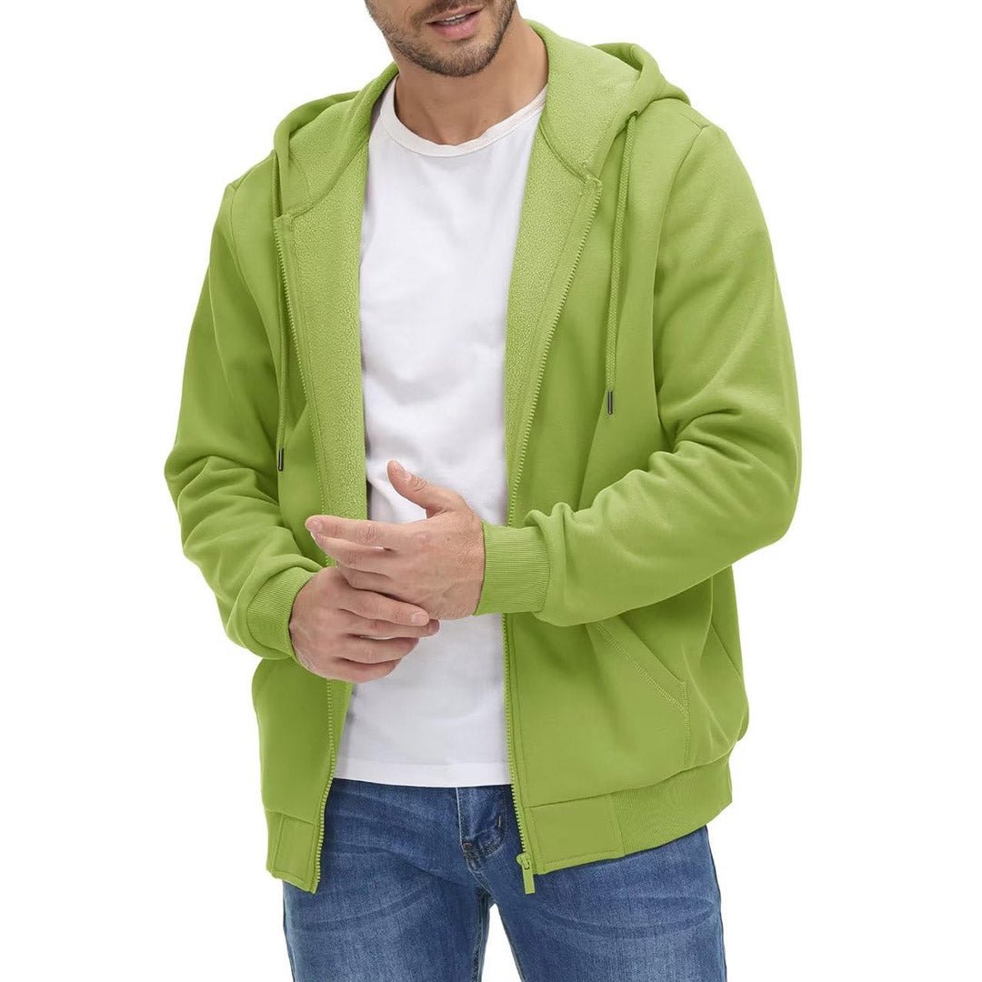 TACVASEN Olive Green Men's Full Zip - Up Casual Active Hoodie