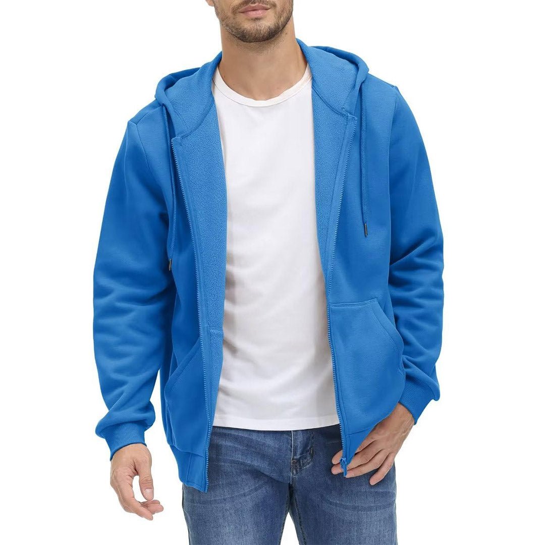 TACVASEN Blue Green Men's Full Zip - Up Casual Active Hoodie