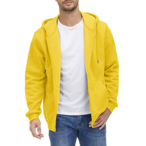 TACVASEN Yellow Men's Full Zip - Up Casual Active Hoodie