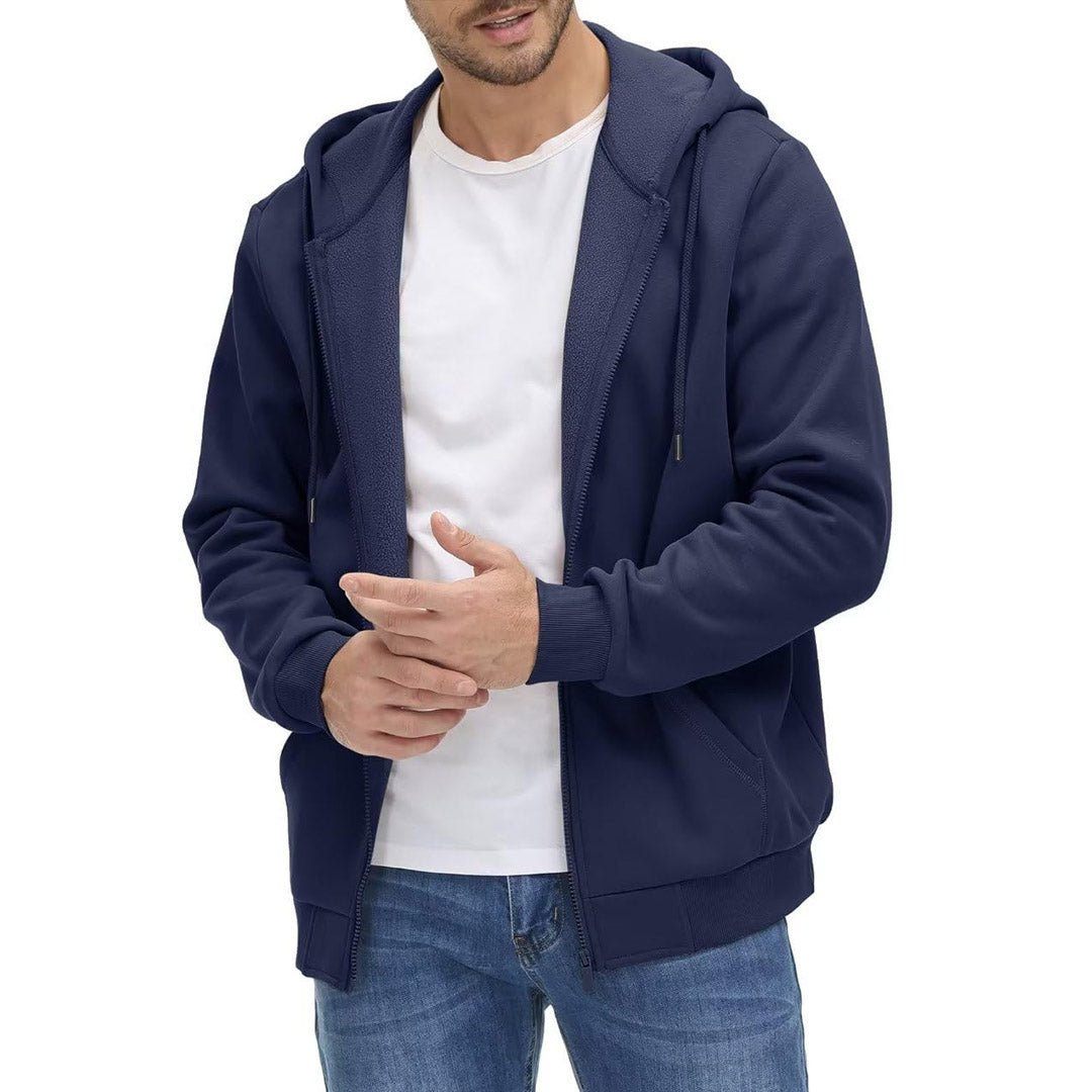 TACVASEN Navy Men's Full Zip - Up Casual Active Hoodie