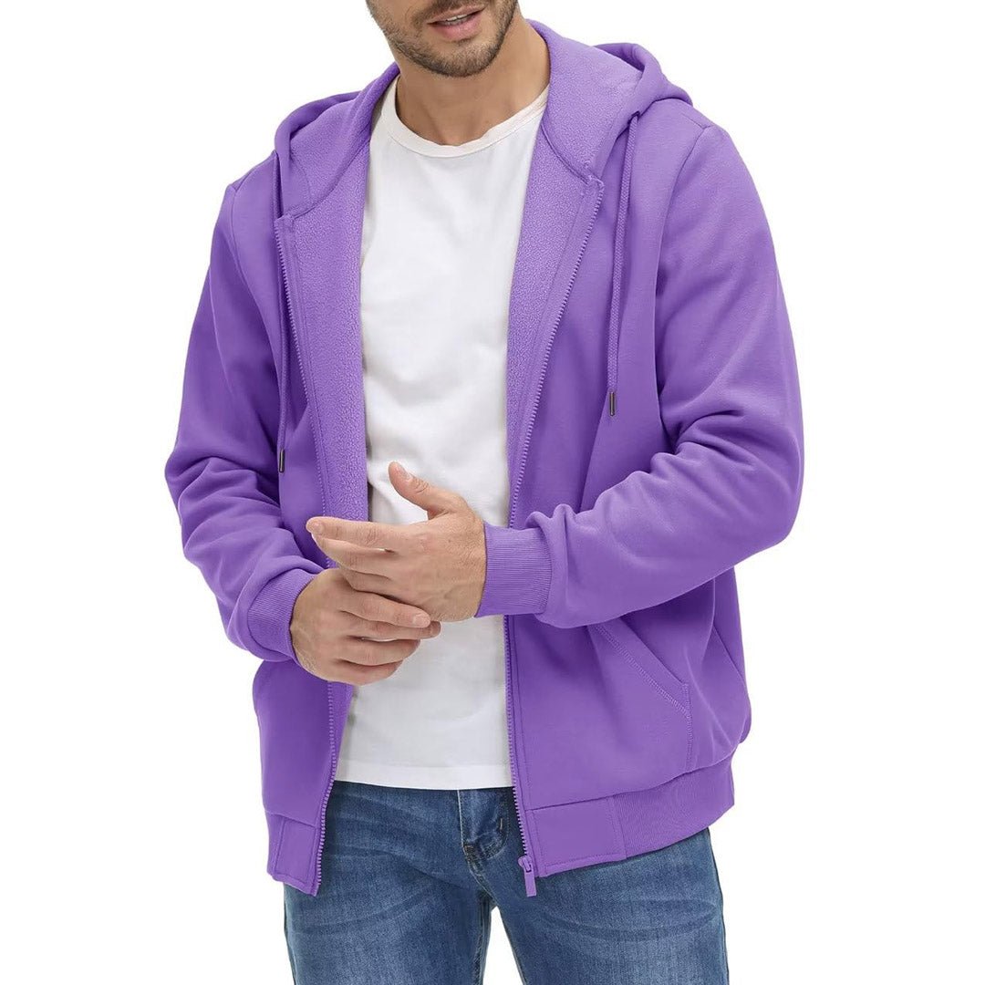 TACVASEN Light Purple Men's Full Zip - Up Casual Active Hoodie