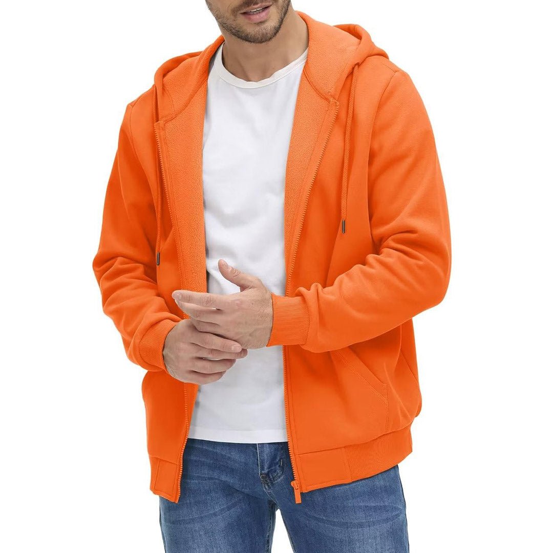 TACVASEN Orange Men's Full Zip - Up Casual Active Hoodie