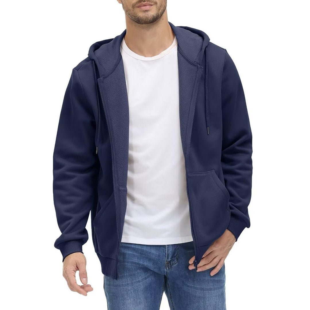 TACVASEN Navy Men's Full Zip - Up Casual Active Hoodie