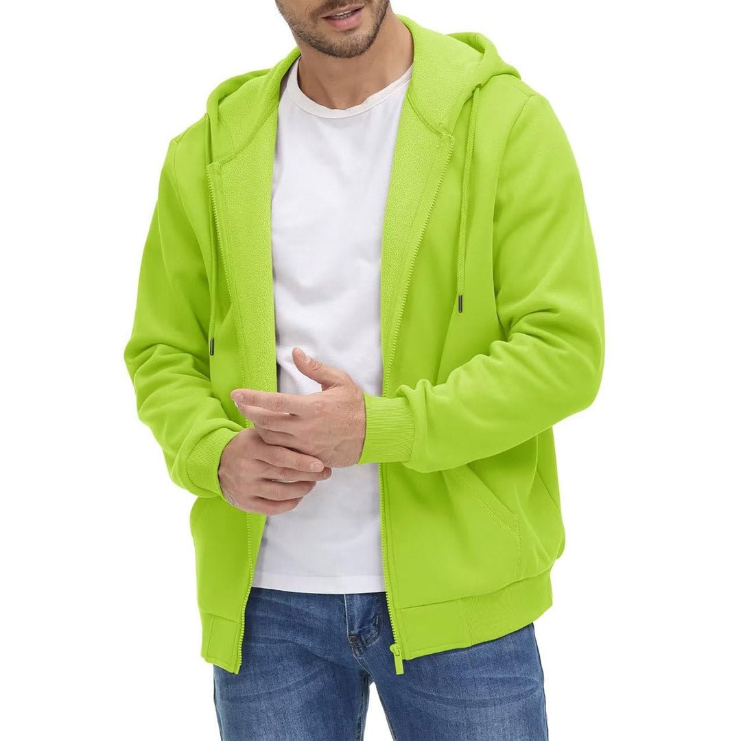 TACVASEN Yellow Green Men's Full Zip - Up Casual Active Hoodie