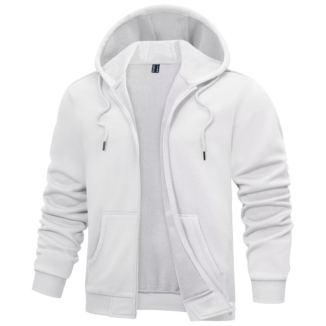 TACVASEN White Men's Full Zip - Up Casual Active Hoodie