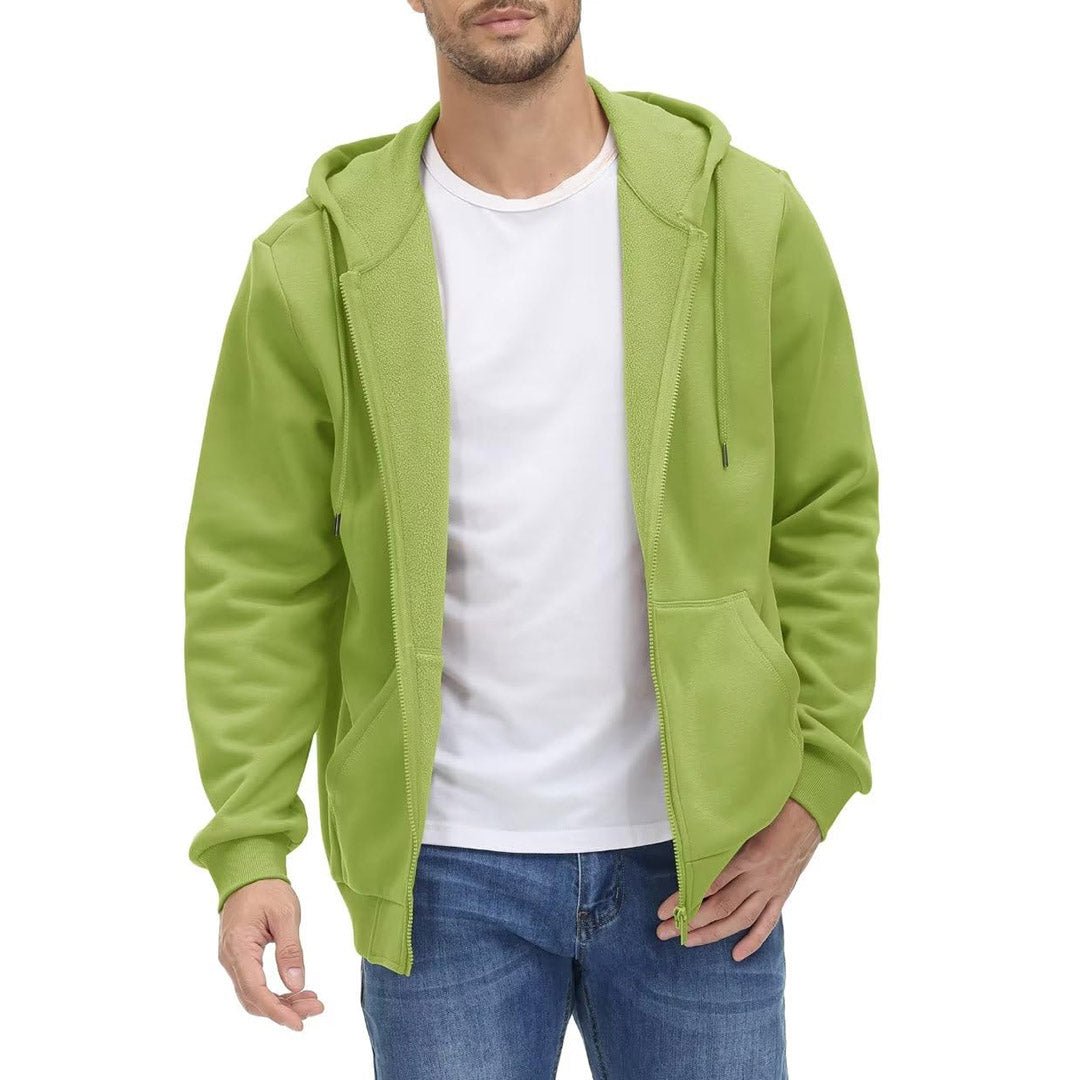 TACVASEN Olive Green Men's Full Zip - Up Casual Active Hoodie