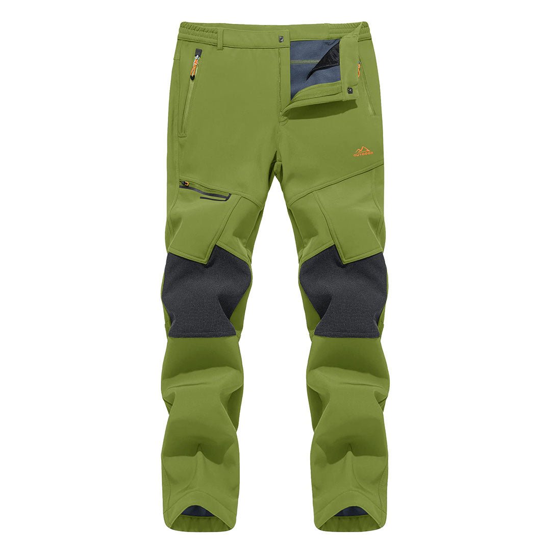 TACVASEN Khaki Men's Fleece Lined Windproof Water Resistant Ski Pants