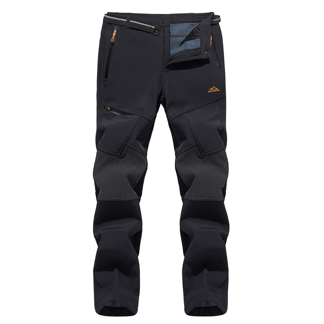 TACVASEN Khaki Men's Fleece Lined Windproof Water Resistant Ski Pants