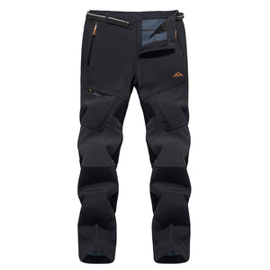 TACVASEN Khaki Men's Fleece Lined Windproof Water Resistant Ski Pants