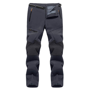 TACVASEN Khaki Men's Fleece Lined Windproof Water Resistant Ski Pants