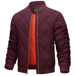 TACVASEN Wine Red Men's Winter Waterproof Bomber Varsity Jackets