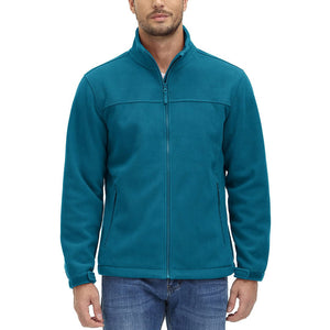 TACVASEN Lake Blue Men's Lightweight Full Zip Casual Fleece Jacket