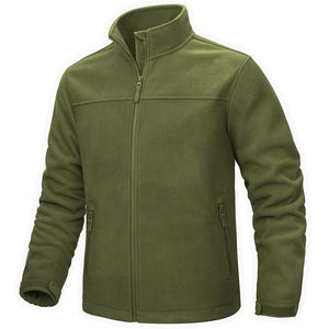 TACVASEN Army Green Men's Lightweight Full Zip Casual Fleece Jacket