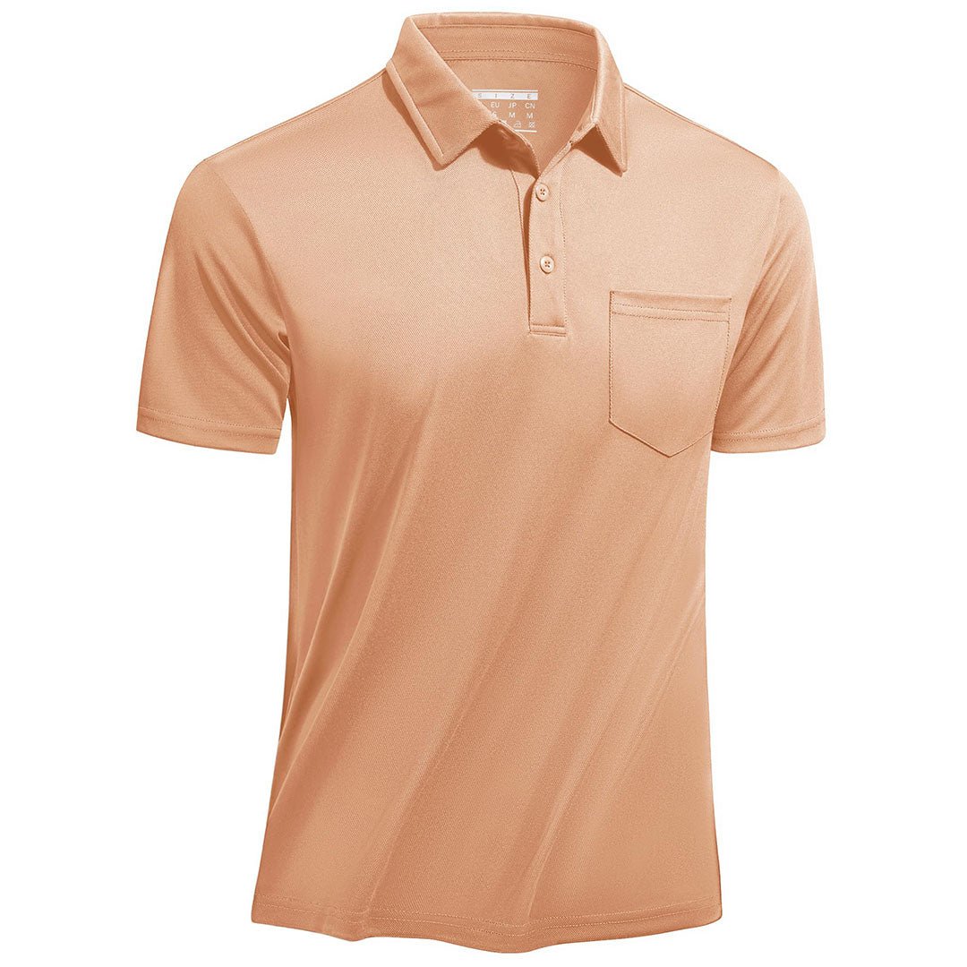TACVASEN Apricot Men's Lightweight Hiking Fishing Polo Shirts