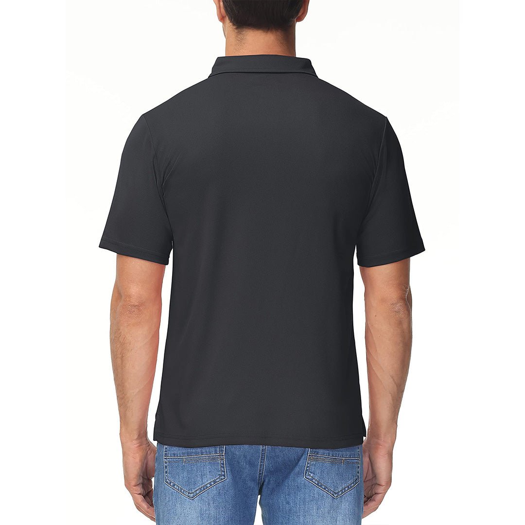 TACVASEN Dark Grey Men's Lightweight Hiking Fishing Polo Shirts