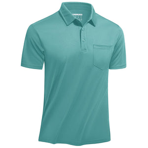 TACVASEN Grey Green Men's Lightweight Hiking Fishing Polo Shirts