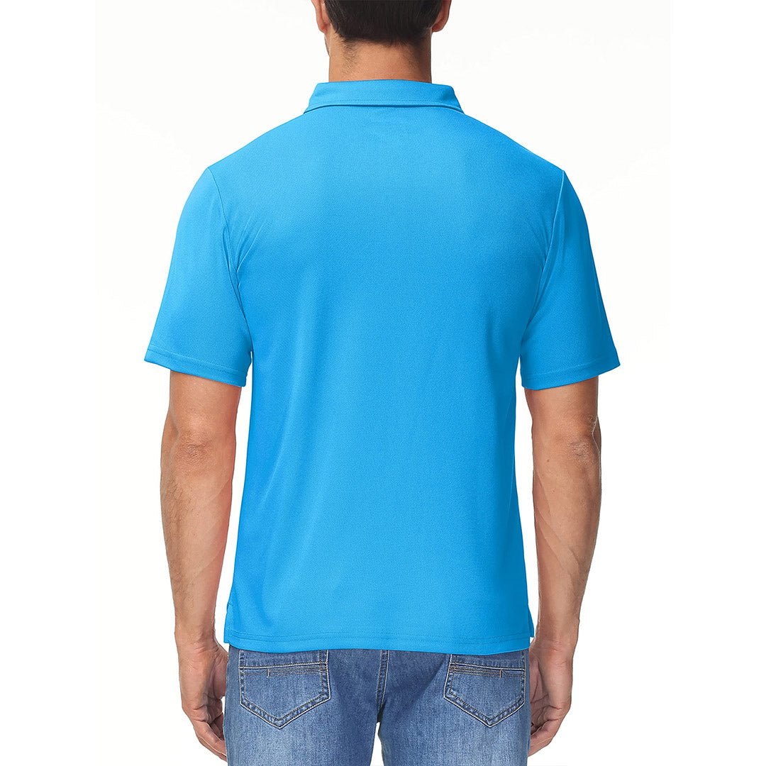 TACVASEN Azure Men's Lightweight Hiking Fishing Polo Shirts