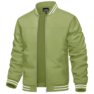 TACVASEN Olive Green Men's Spring Lightweight Bomber Jacket Casual Windbreaker