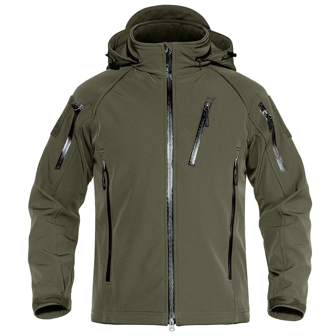 TACVASEN Army Green Men's Jacket Water Resistant Windproof Tactical Coats