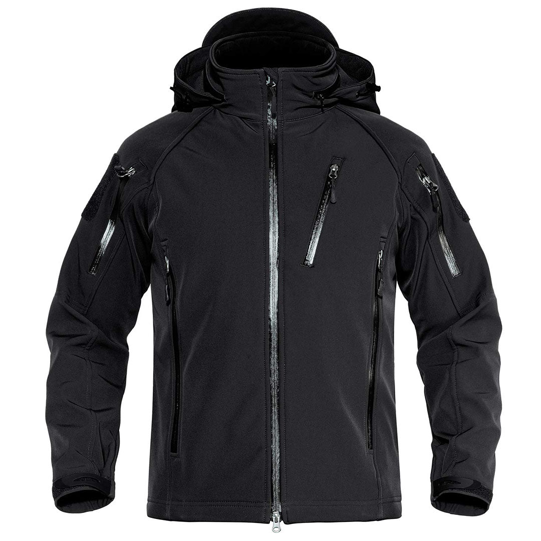 TACVASEN Black Men's Jacket Water Resistant Windproof Tactical Coats