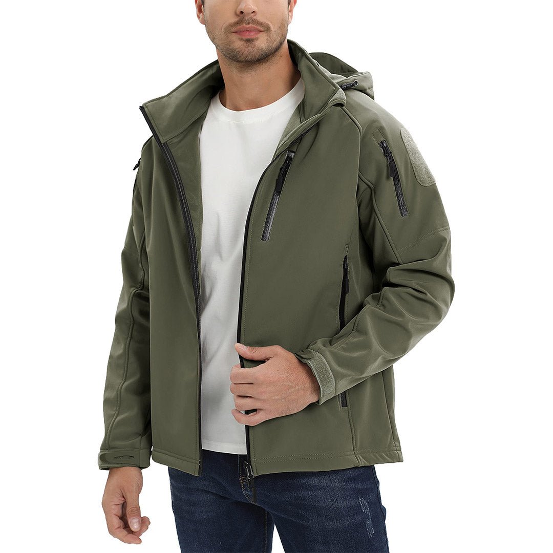 TACVASEN Army Green Men's Jacket Water Resistant Windproof Tactical Coats