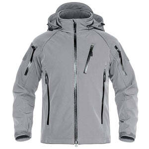 TACVASEN Light Grey Men's Jacket Water Resistant Windproof Tactical Coats