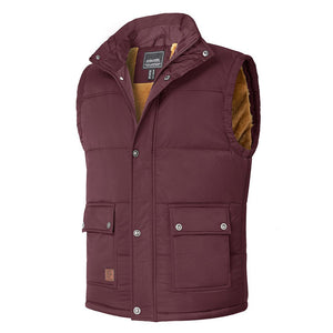 TACVASEN Wine Red Men's Outerwear Vests with Fleece Liner Hiking Jacket