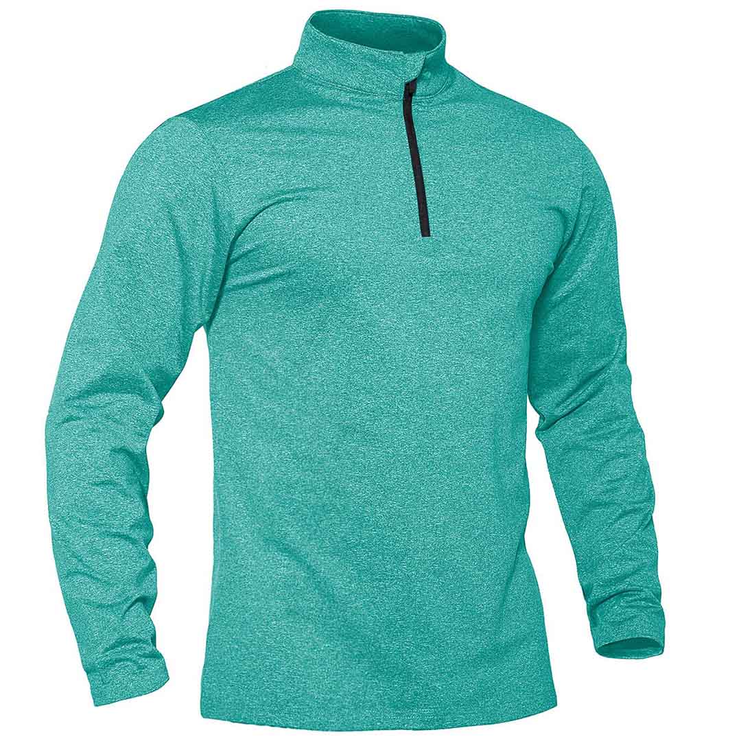 TACVASEN Light Green Men's Quarter Zip Thermal Fleece Lined Pullover Sweatshirt