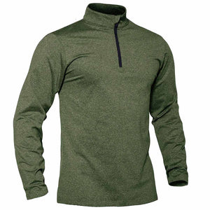 TACVASEN Army Green Men's Quarter Zip Thermal Fleece Lined Pullover Sweatshirt