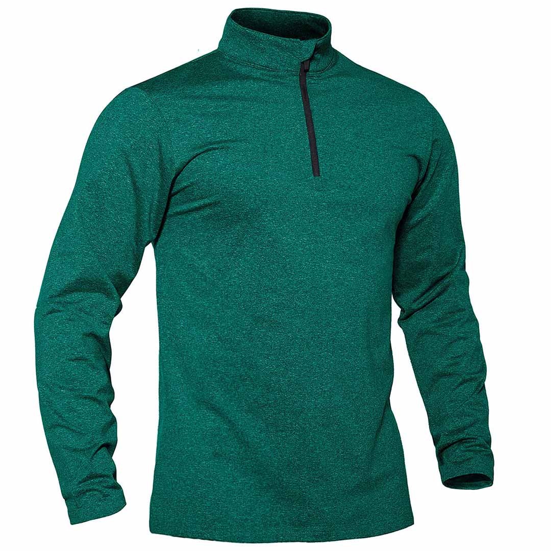 TACVASEN Dark Green Men's Quarter Zip Thermal Fleece Lined Pullover Sweatshirt