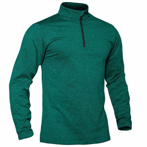 TACVASEN Dark Green Men's Quarter Zip Thermal Fleece Lined Pullover Sweatshirt