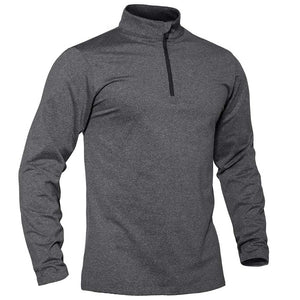 TACVASEN Dark Grey Men's Quarter Zip Thermal Fleece Lined Pullover Sweatshirt