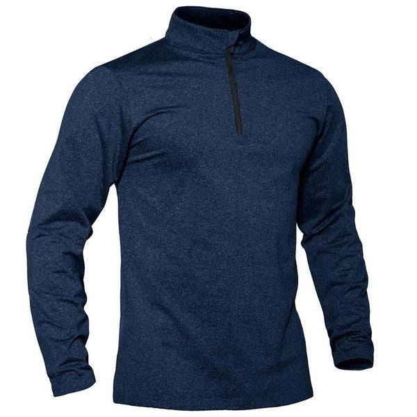 TACVASEN Navy Men's Quarter Zip Thermal Fleece Lined Pullover Sweatshirt
