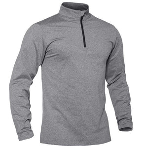 TACVASEN Light Grey Men's Quarter Zip Thermal Fleece Lined Pullover Sweatshirt
