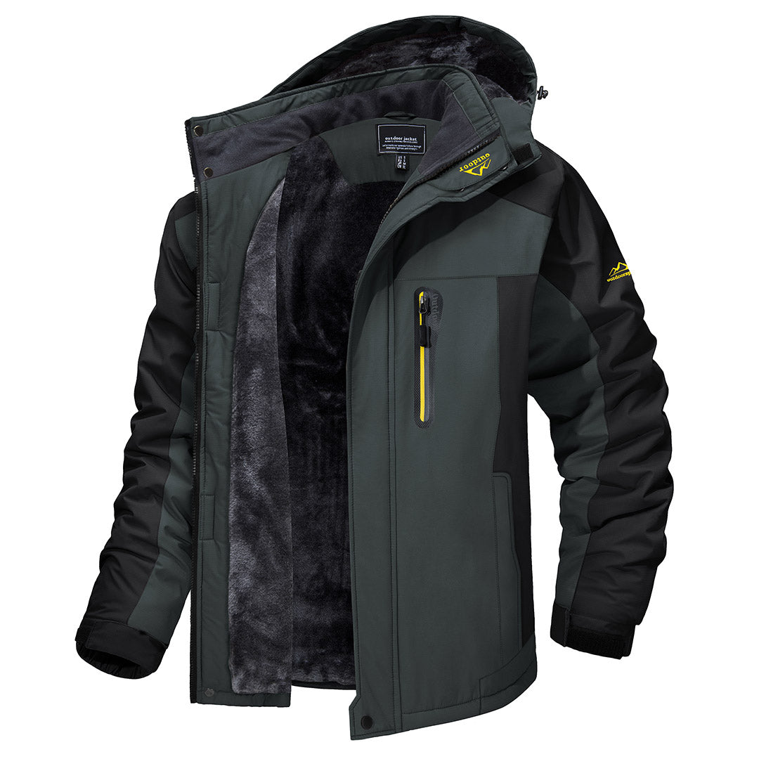 TACVASEN Grey Insulated Fleece Lined Winter Ski Jacket