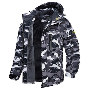 TACVASEN Black Camouflage Insulated Fleece Lined Winter Ski Jacket