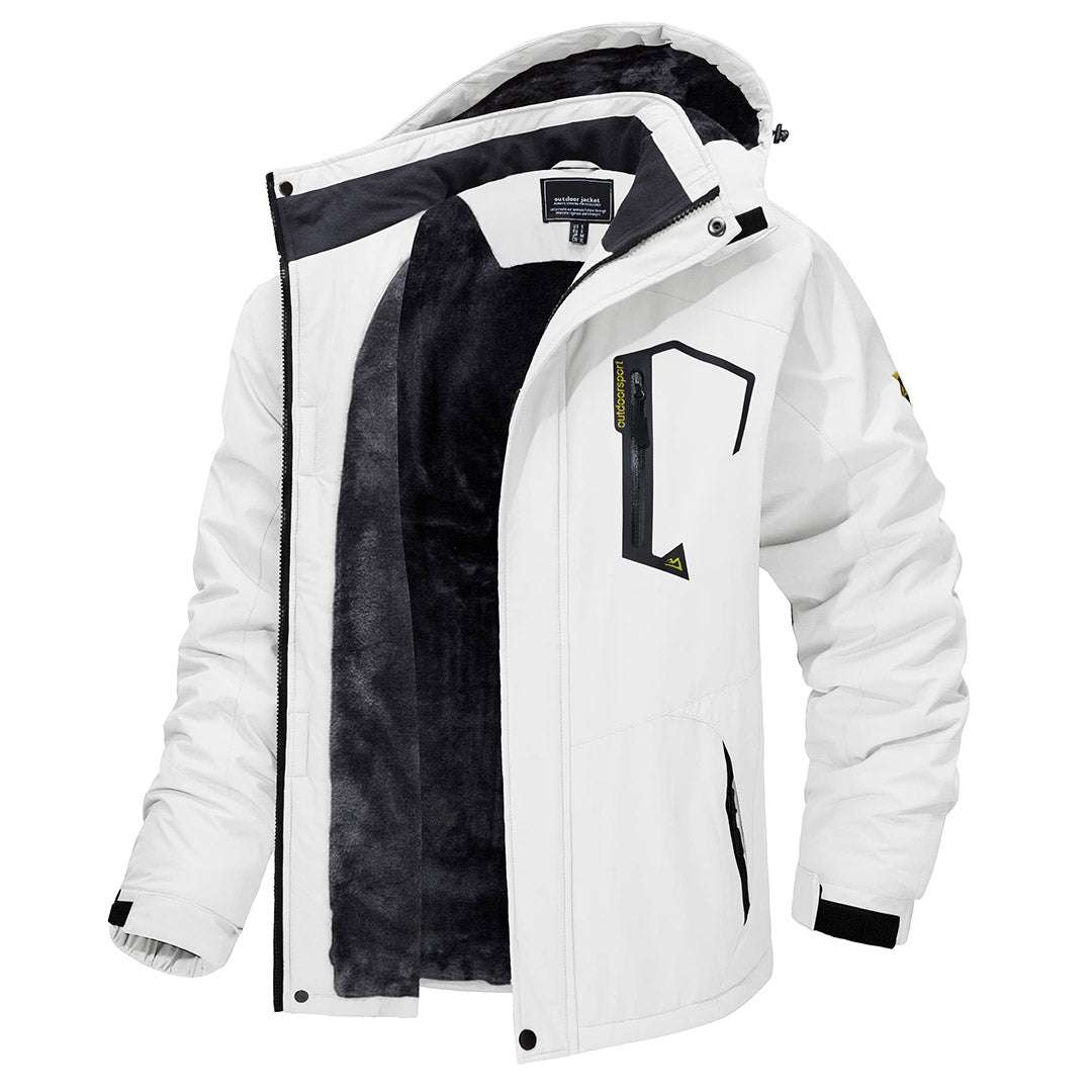 TACVASEN White Insulated Fleece Lined Winter Snow Jacket