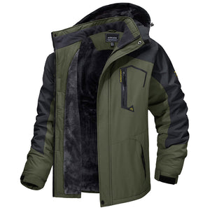 TACVASEN Army Green Insulated Fleece Lined Winter Snow Jacket