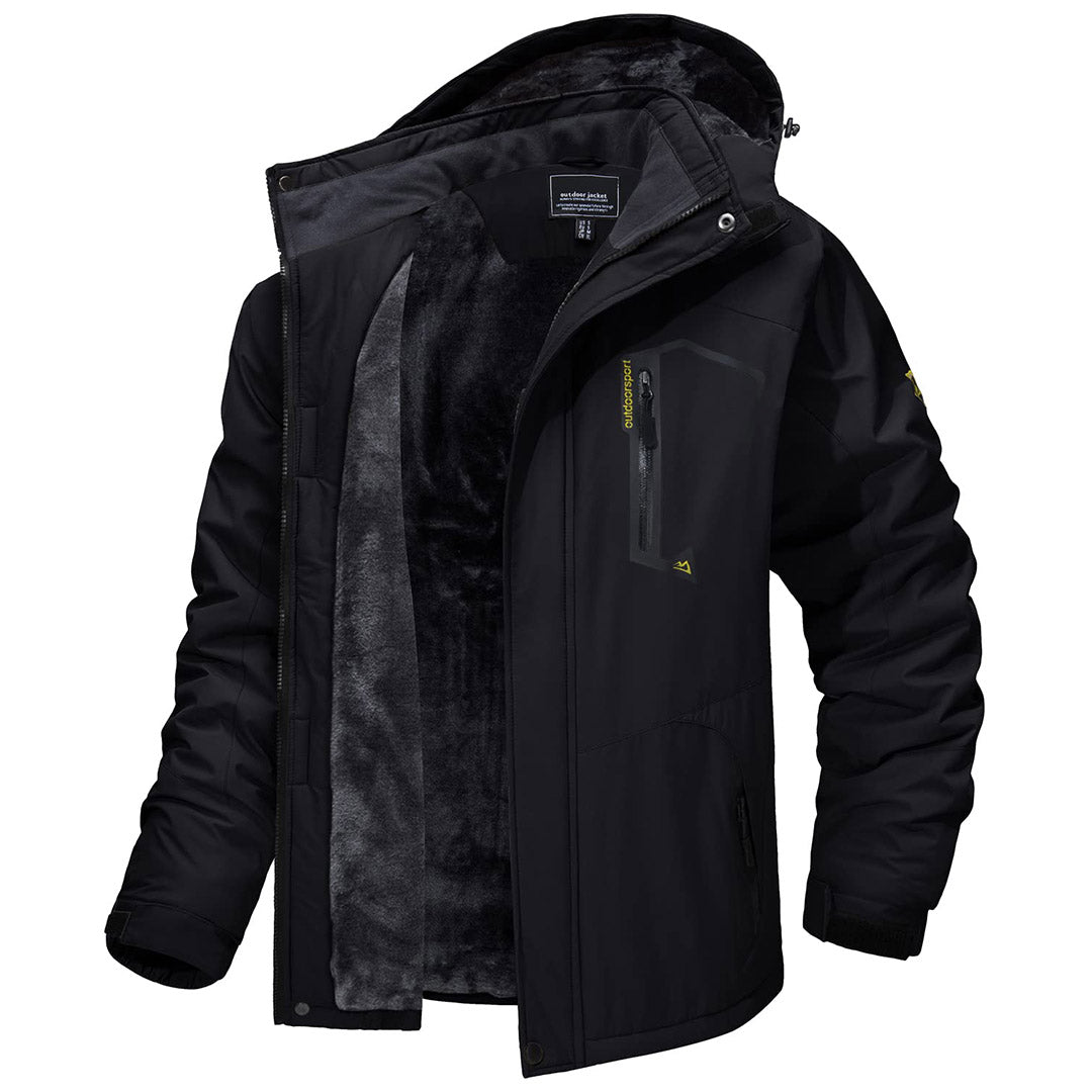 TACVASEN Black Insulated Fleece Lined Winter Snow Jacket